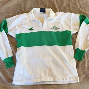 Courageous Green and White Men's Rugby Jersey